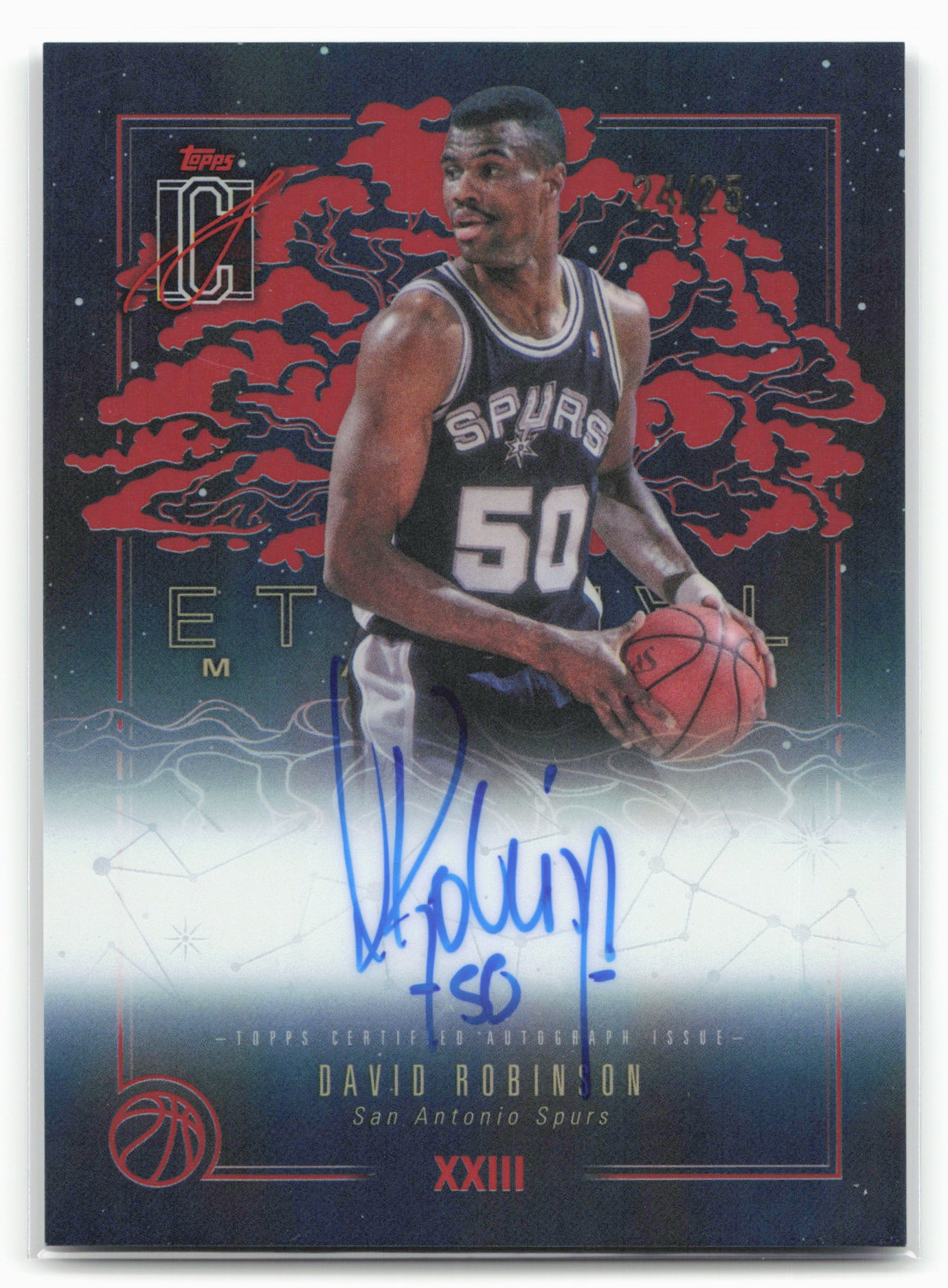 2025-26 Topps Signature Class #EM-DR David Robinson Eternal Marks Red #/25