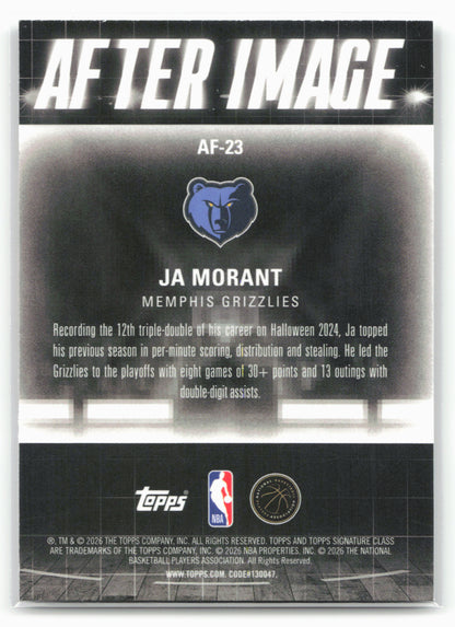 2025-26 Topps Signature Class #AF-23 Ja Morant After Image