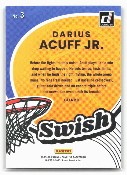 2025-26 Donruss #3 Darius Acuff Jr. Swish Stars #/135