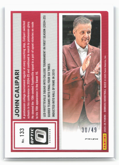 2025-26 Donruss #133 John Calipari Optic Blue #/49