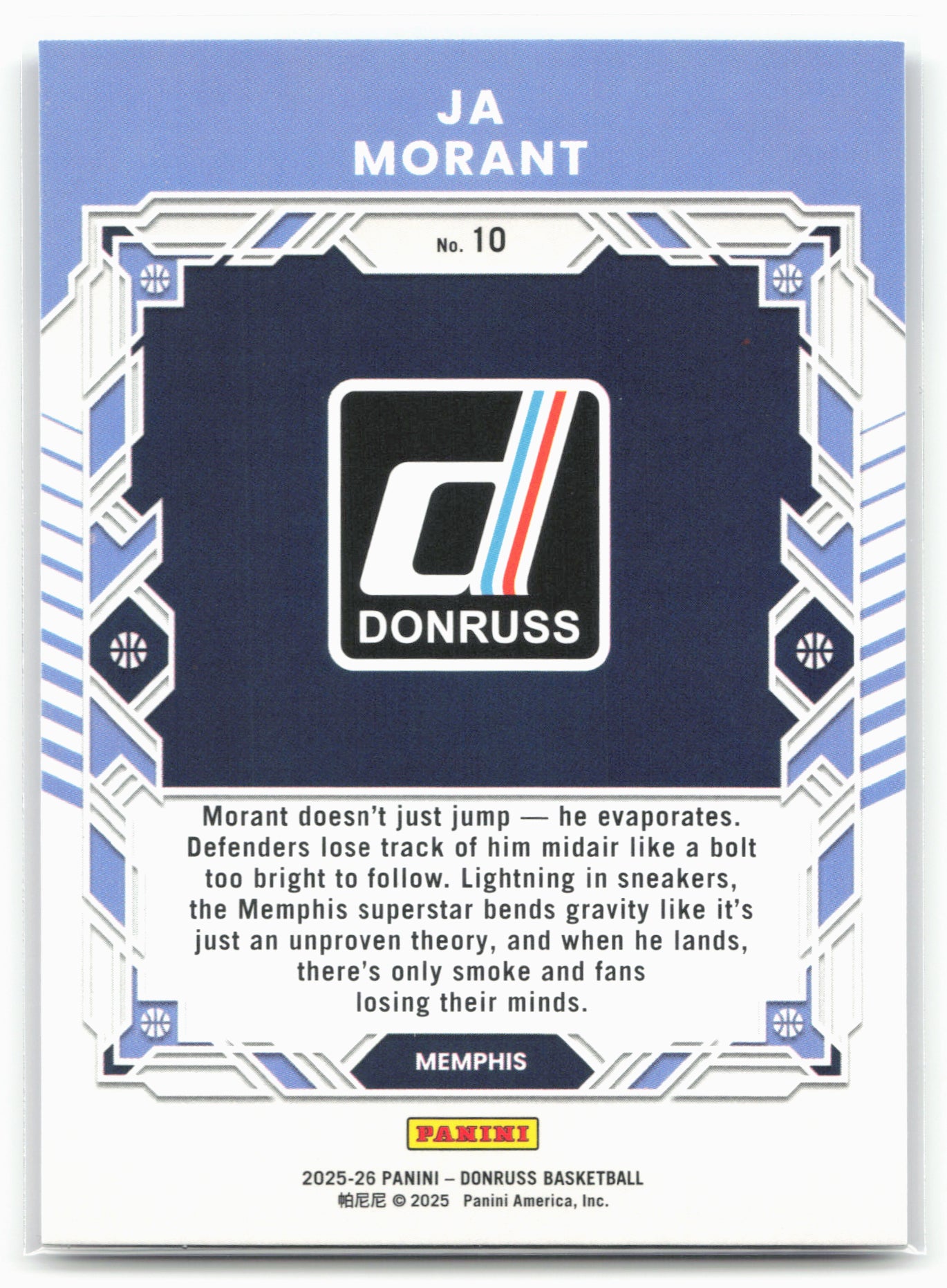 2025-26 Donruss #10 Ja Morant Elite Series