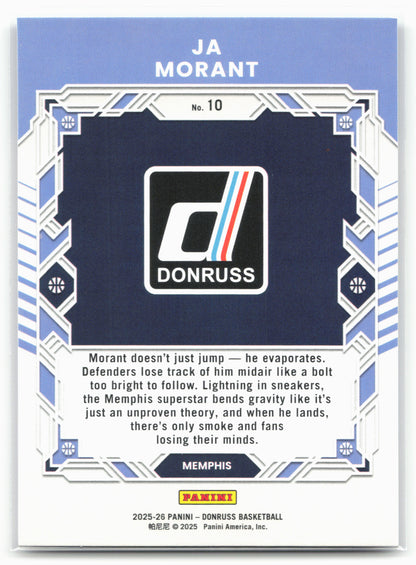 2025-26 Donruss #10 Ja Morant Elite Series