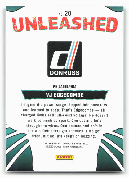 2025-26 Donruss #20 VJ Edgecombe Unleashed