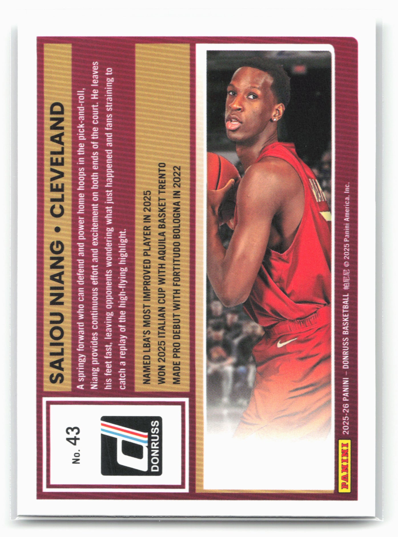 2025-26 Donruss #43 Saliou Niang Holo