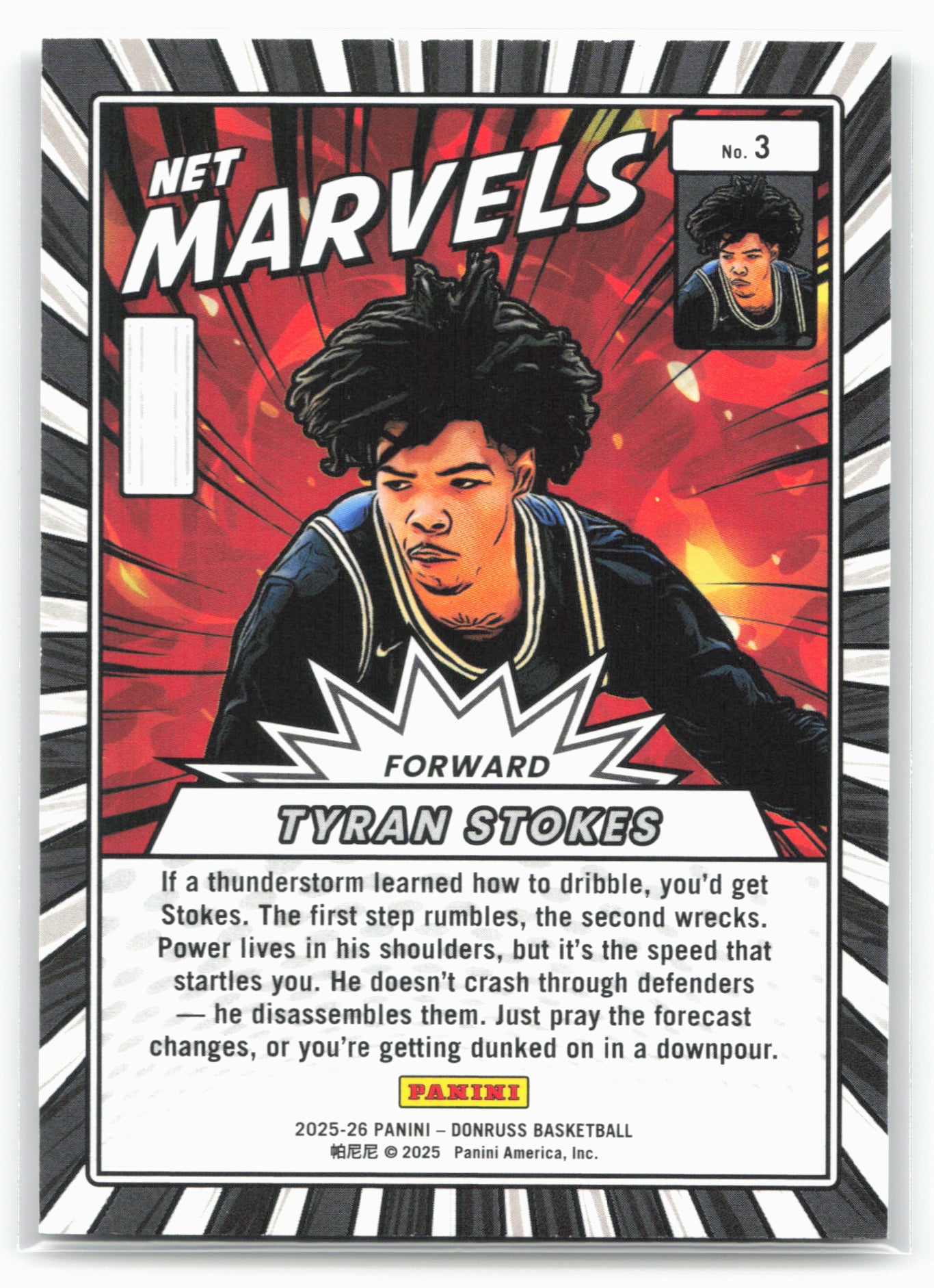 2025-26 Donruss #3 Tyran Stokes Net Marvels Holo Laser