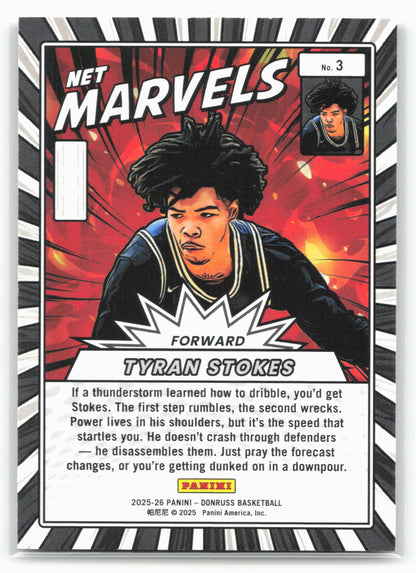 2025-26 Donruss #3 Tyran Stokes Net Marvels Holo Laser