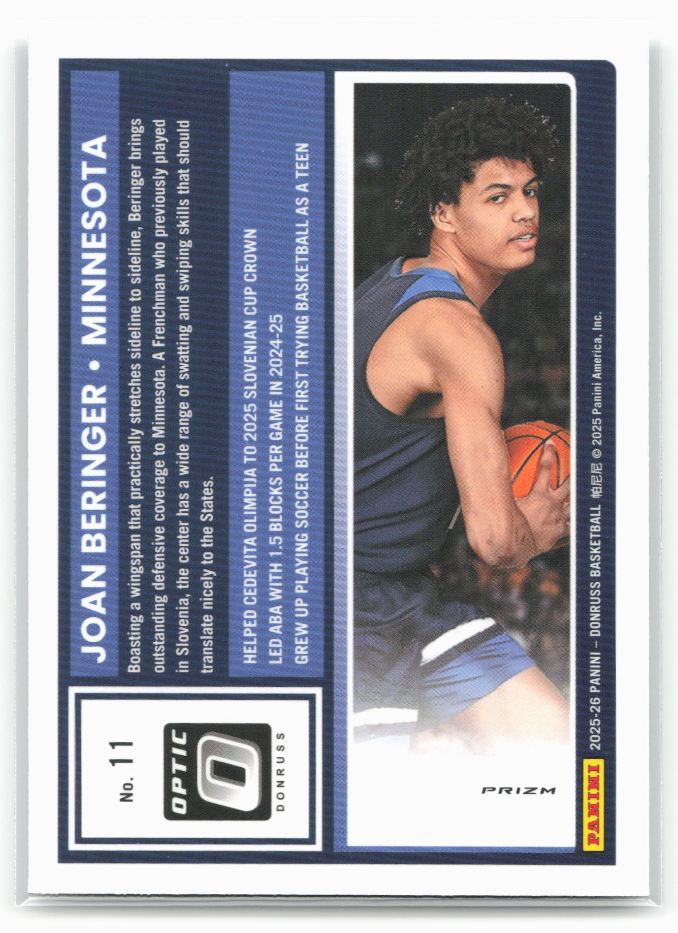 2025-26 Donruss #11 Joan Beringer Optic Holo