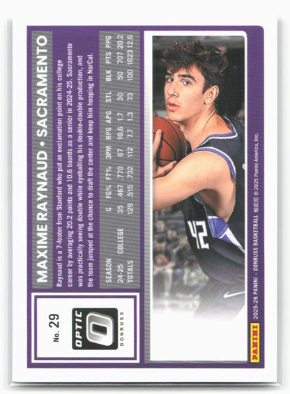 2025-26 Donruss #29 Maxime Raynaud Optic