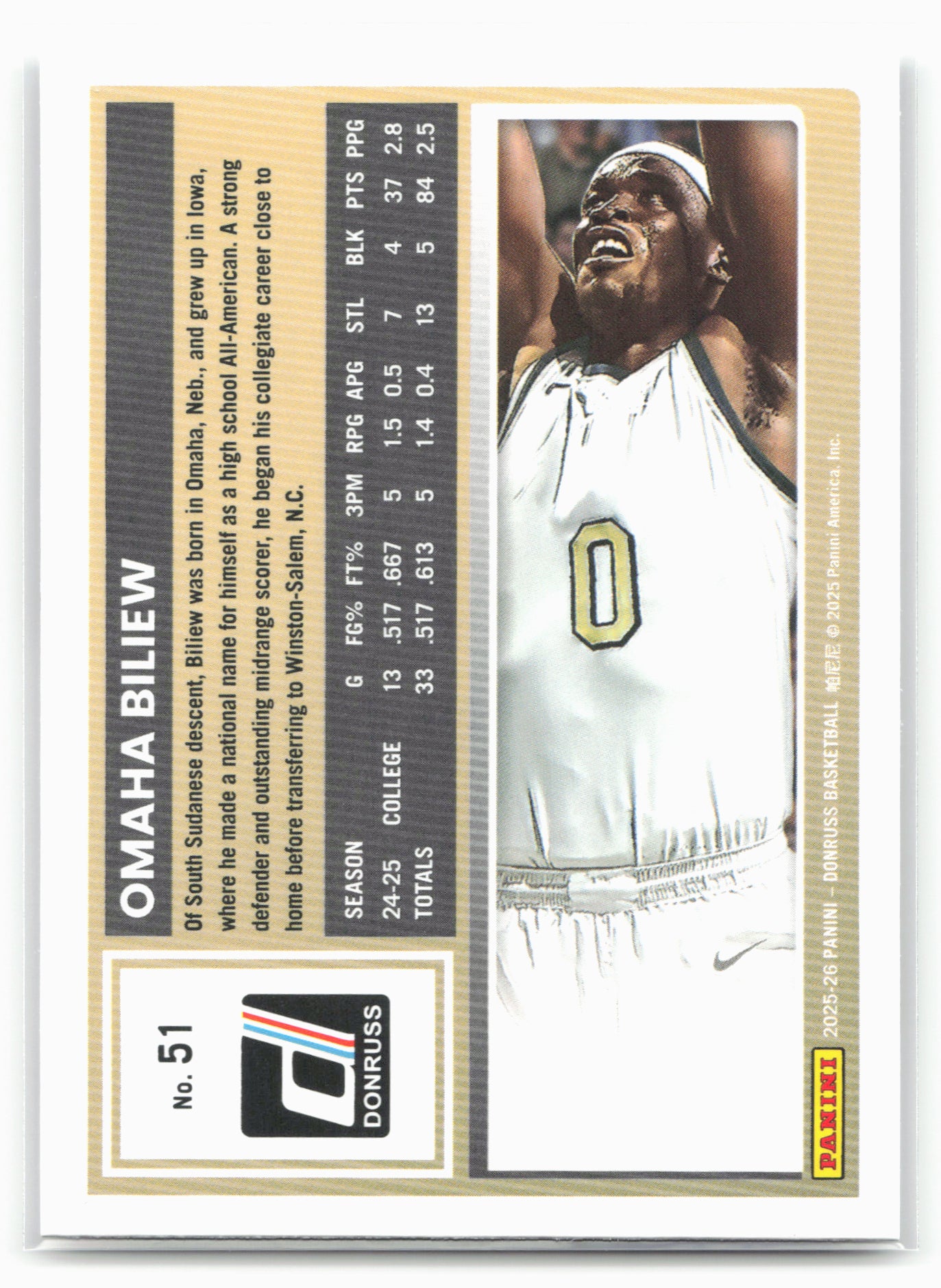 2025-26 Donruss #51 Omaha Biliew