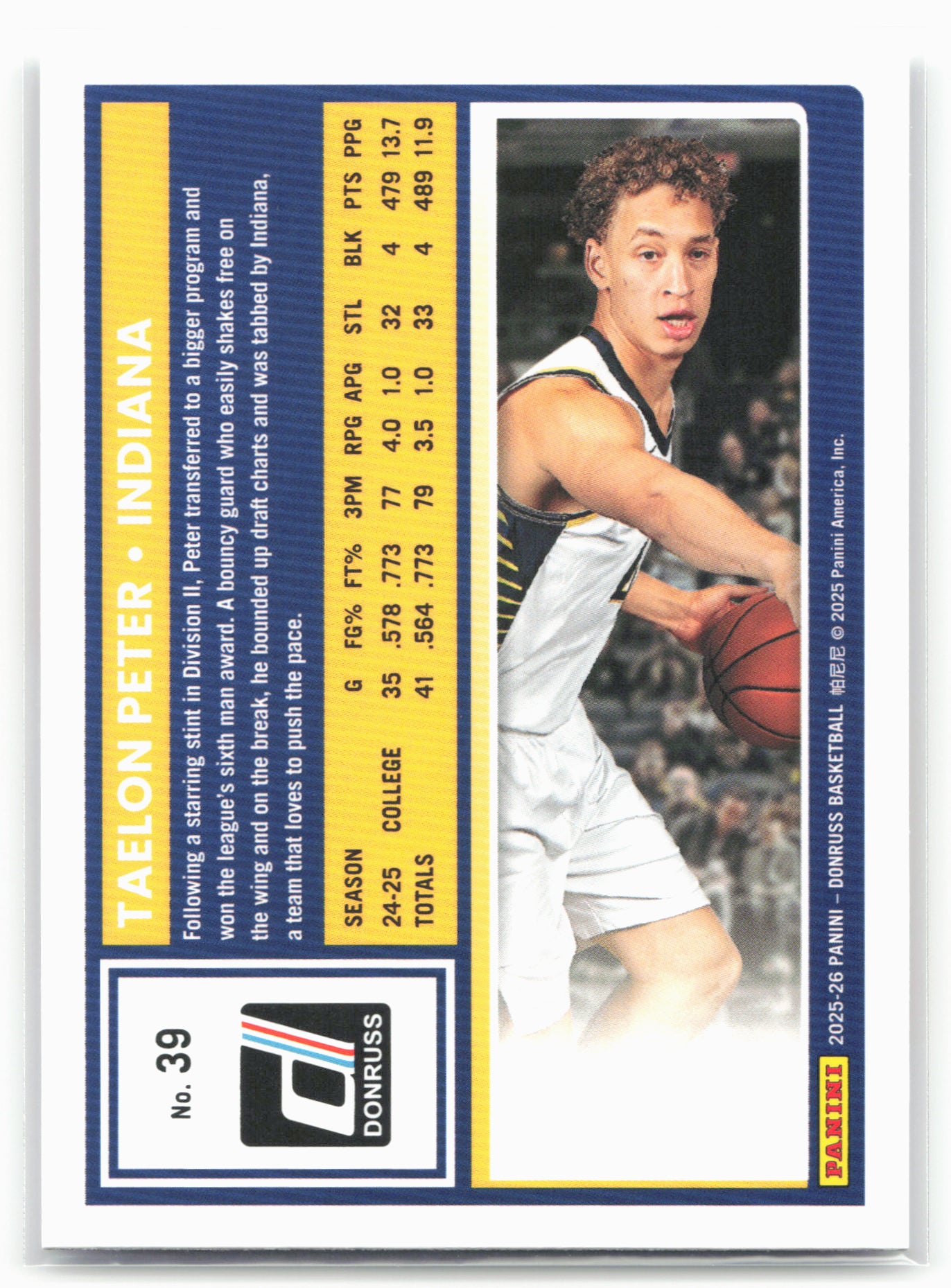 2025-26 Donruss #39 Taelon Peter