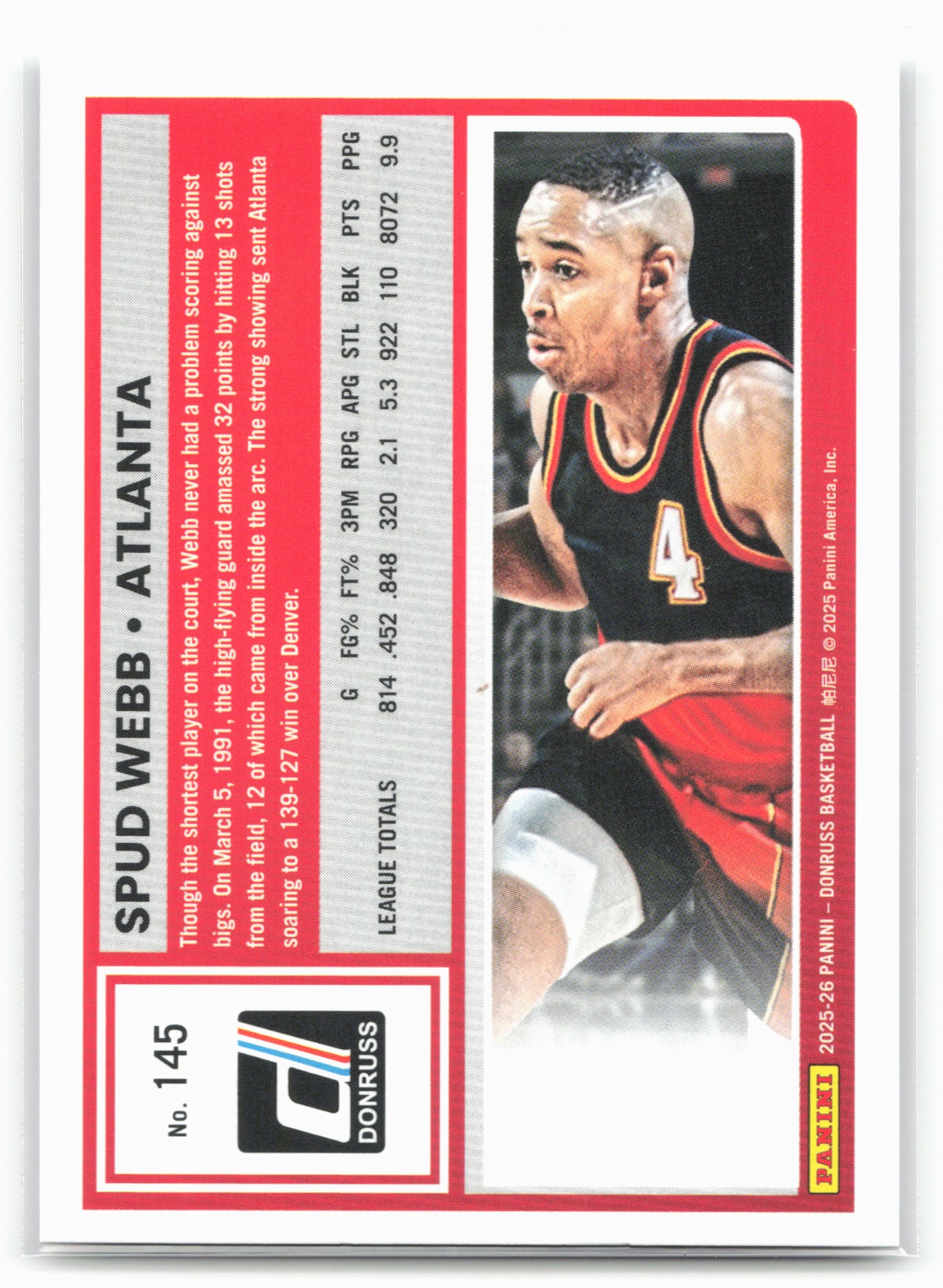 2025-26 Donruss #145 Spud Webb