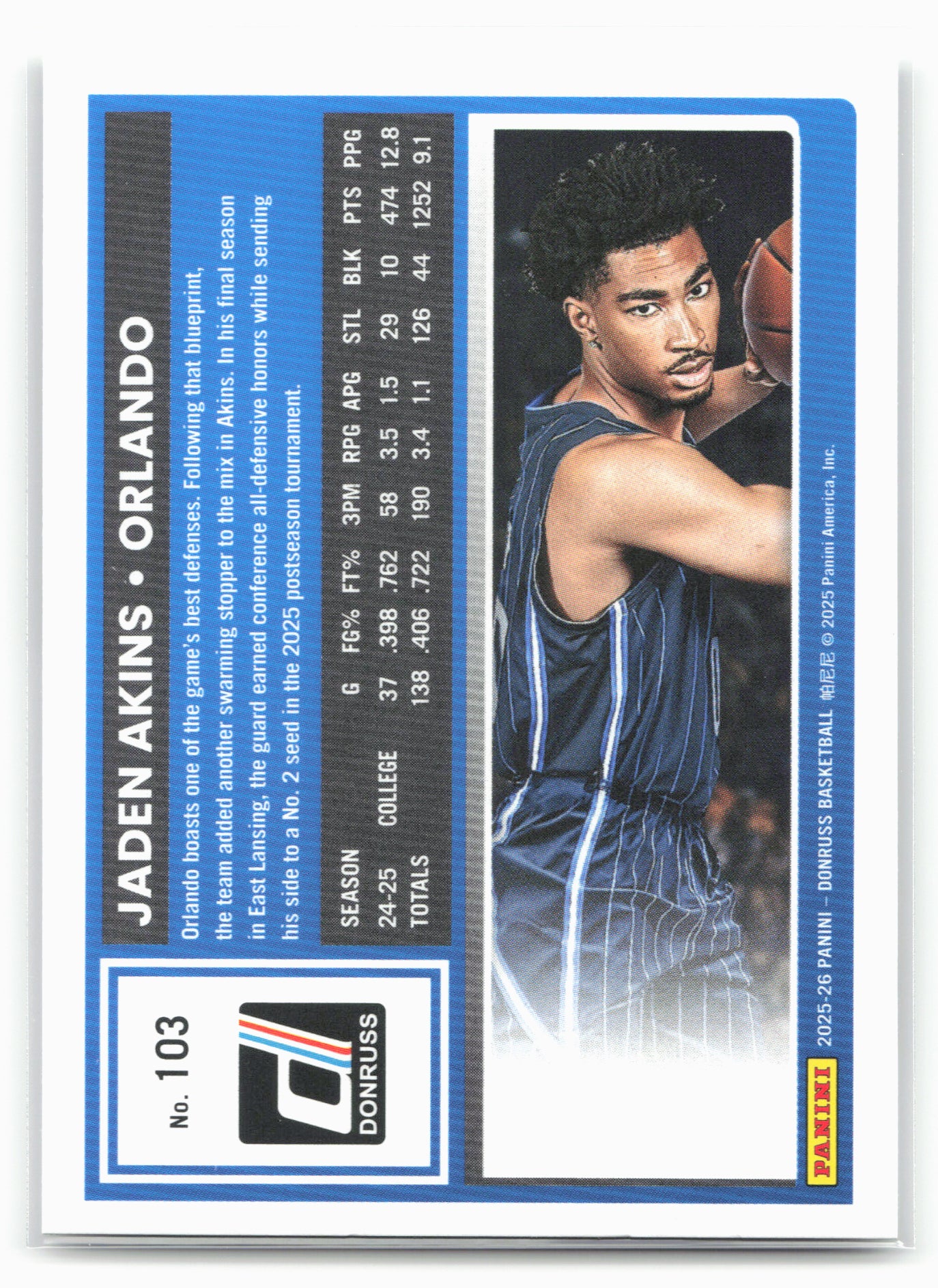 2025-26 Donruss #103 Jaden Akins