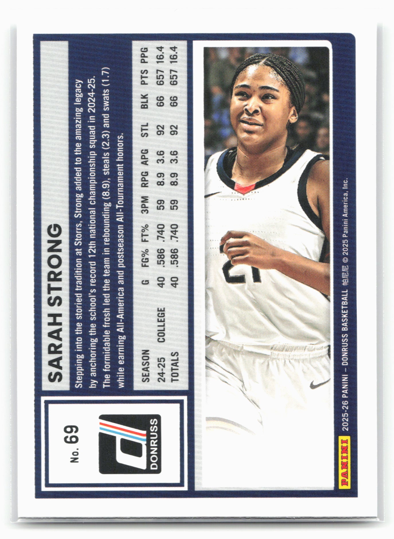 2025-26 Donruss #69 Sarah Strong