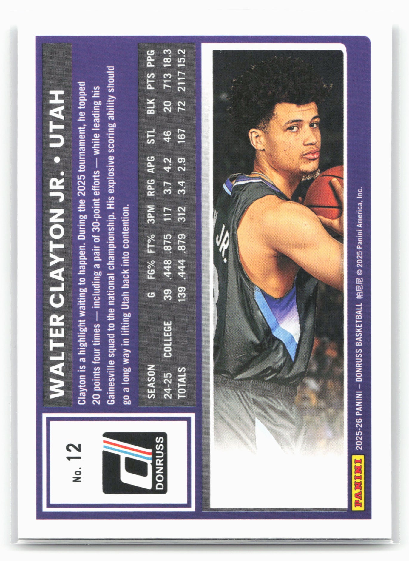 2025-26 Donruss #12 Walter Clayton Jr.