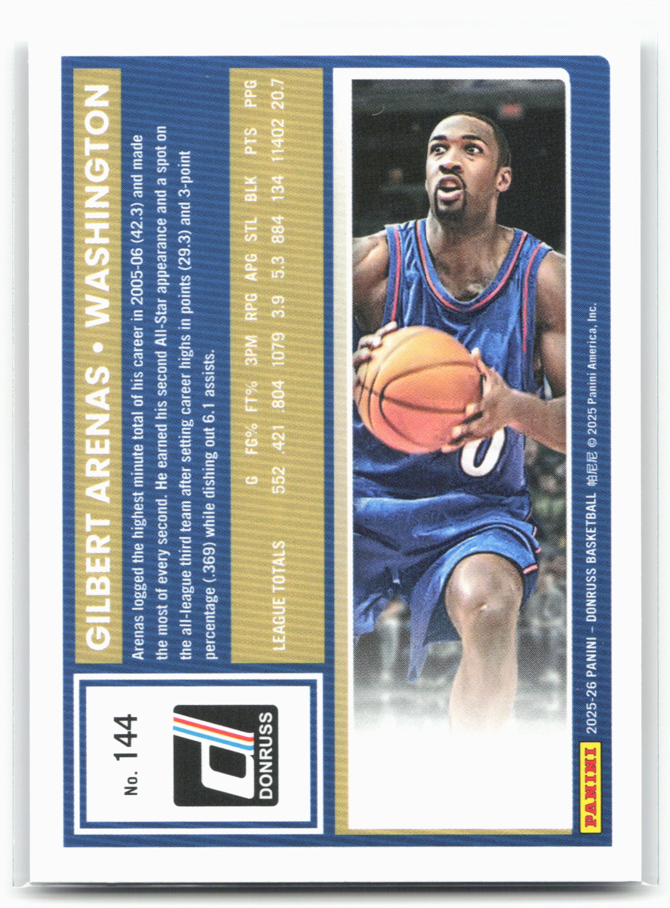 2025-26 Donruss #144 Gilbert Arenas
