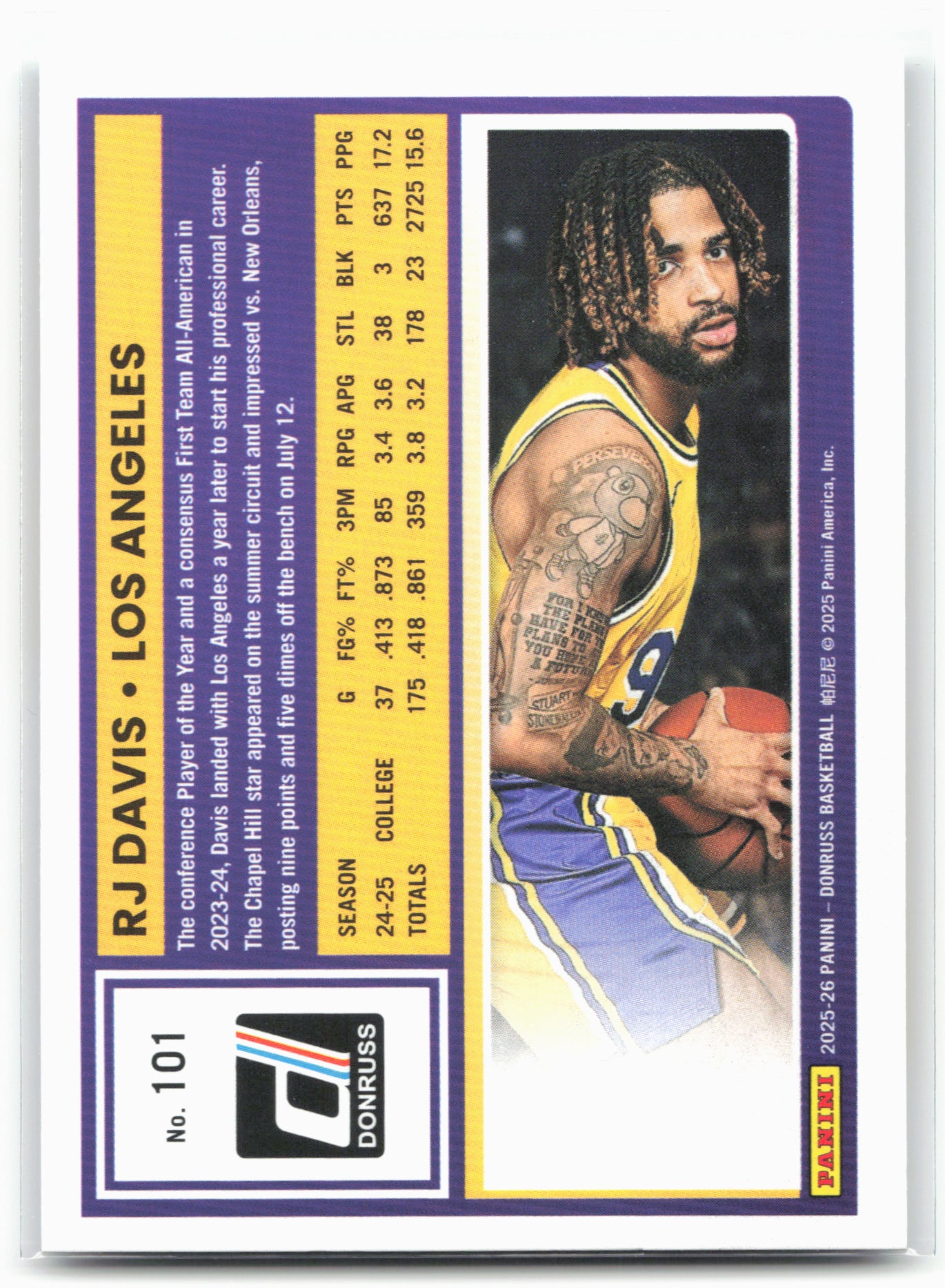2025-26 Donruss #101 RJ Davis