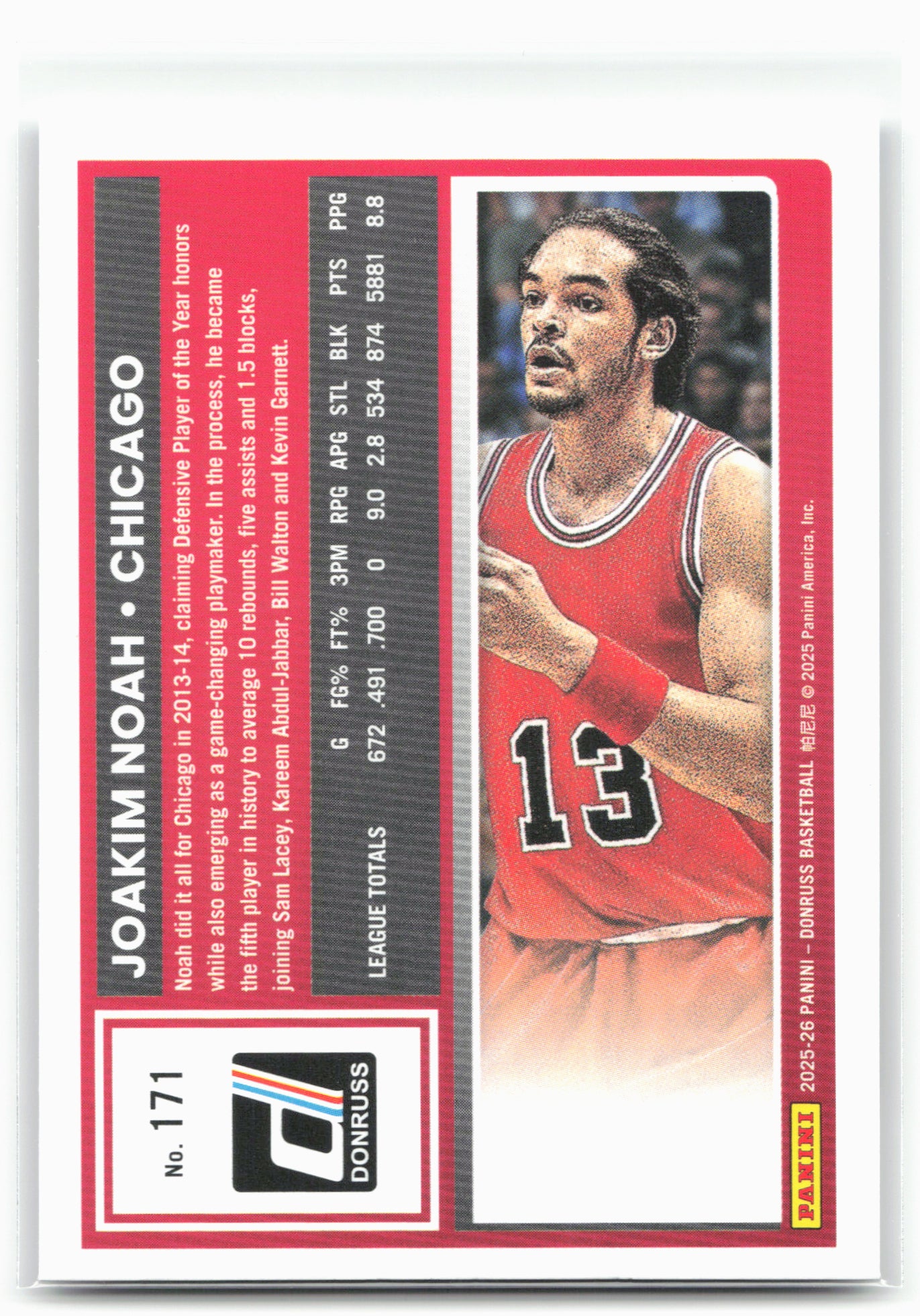 2025-26 Donruss #171 Joakim Noah