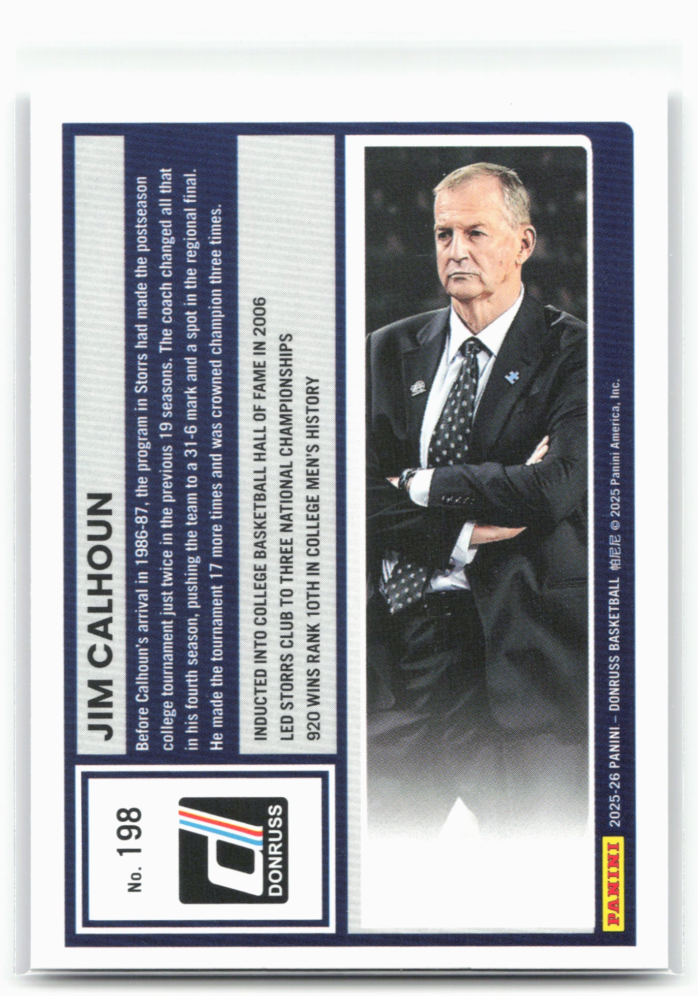 2025-26 Donruss #198 Jim Calhoun