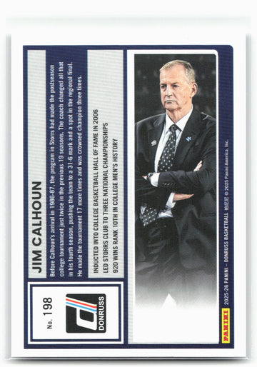 
2025-26 Donruss #198 Jim Calhoun