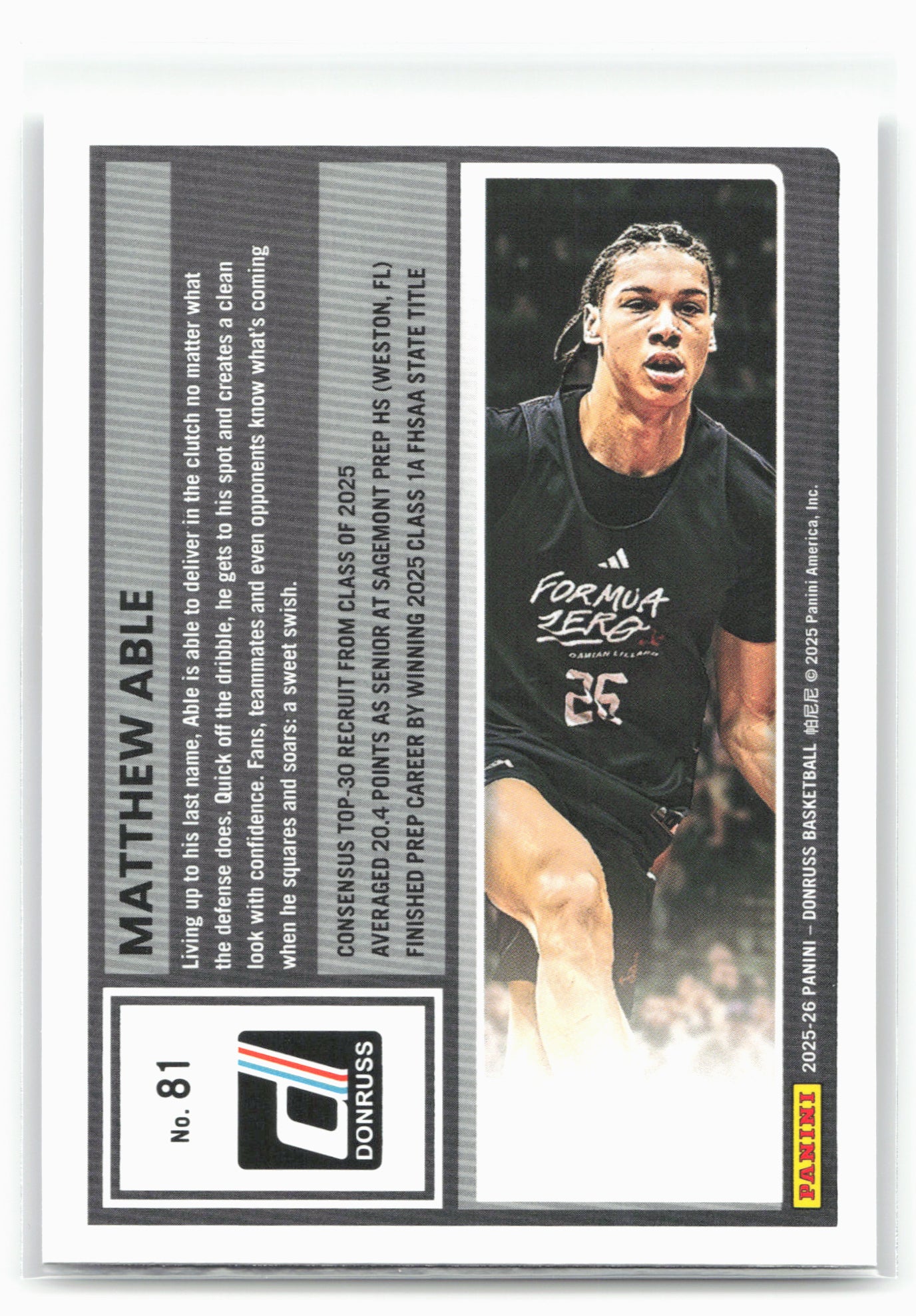 2025-26 Donruss #81 Matthew Able