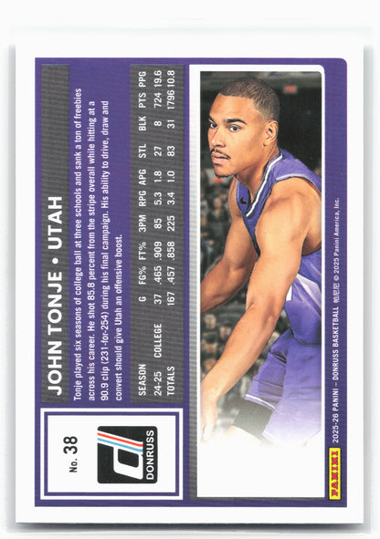 2025-26 Donruss #38 John Tonje
