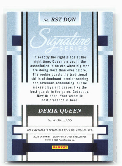2025-26 Panini Series #RST-DQN Derik Queen Rookie Season Ticket 49/49