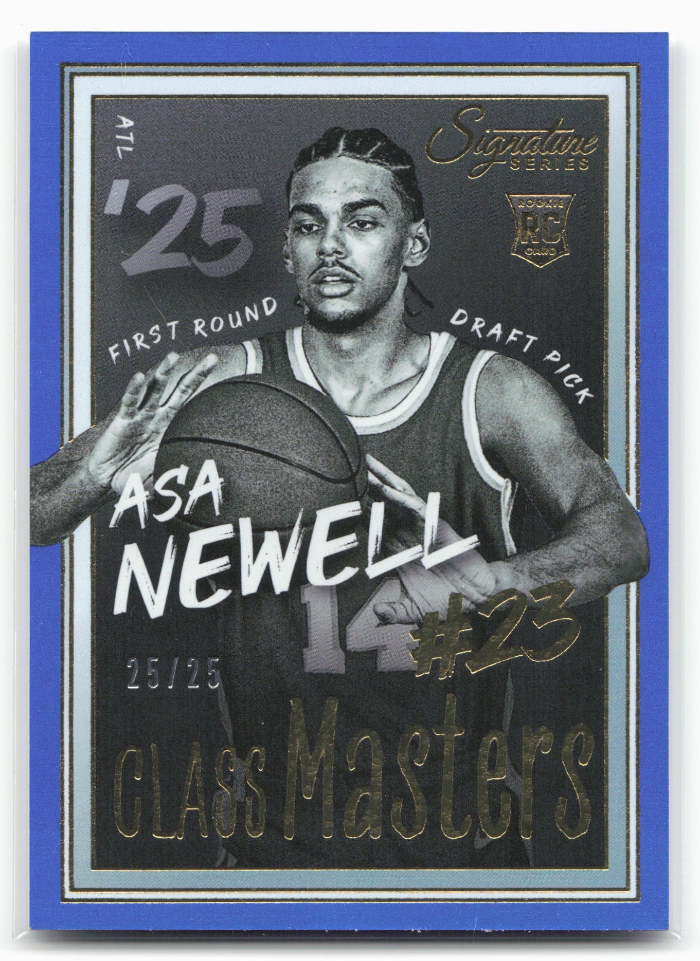 2025-26 Panini Signature Series #14 Asa Newell Class Masters Blue #/25