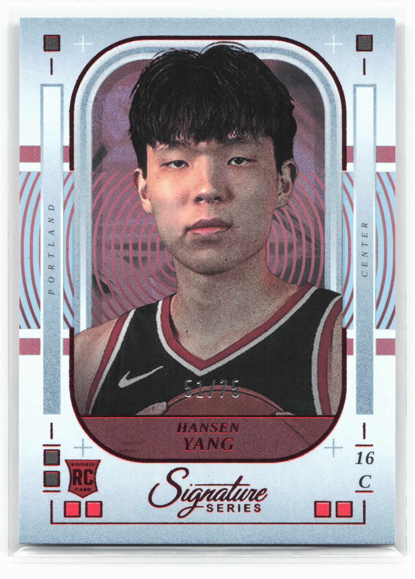 2025-26 Panini Signature Series #10 Hansen Yang Red #/75
