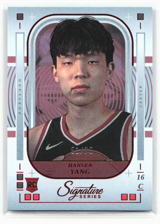 2025-26 Panini Signature Series #10 Hansen Yang Red #/75