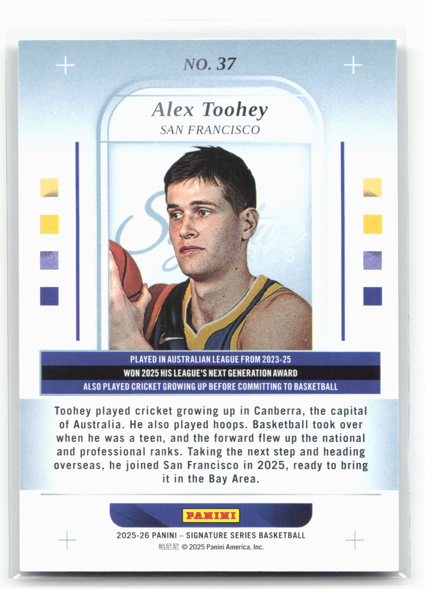2025-26 Panini Signature Series #37 Alex Toohey #/199