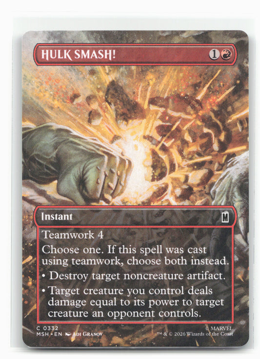 Marvel Super Heroes #332 HULK SMASH! (Borderless)