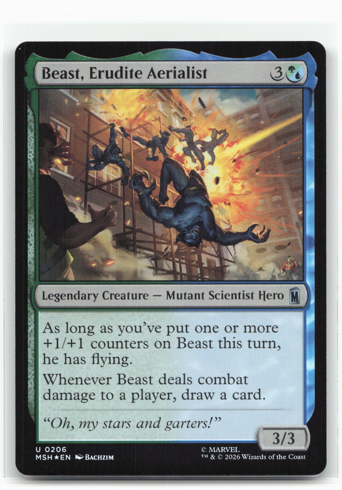 Marvel Super Heroes #206 Beast, Erudite Aerialist Foil