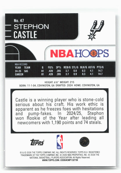 2025-26 Hoops #47 Stephon Castle 29300