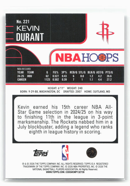 2025-26 Hoops #221 Kevin Durant 29309
