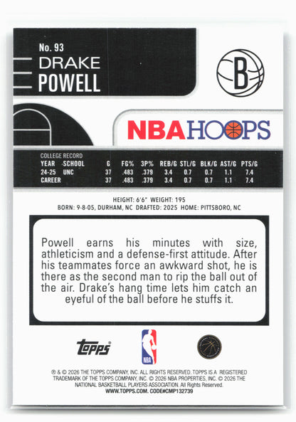 2025-26 Hoops #93 Drake Powell 29311