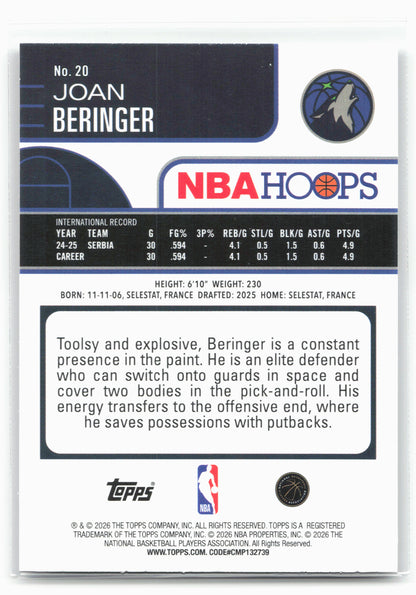 2025-26 Hoops #20 Joan Beringer 29314