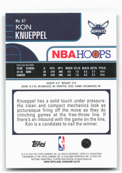2025-26 Hoops #67 Kon Knueppel 29330