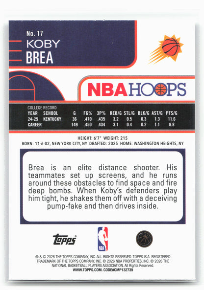 2025-26 Hoops #17 Koby Brea 29339
