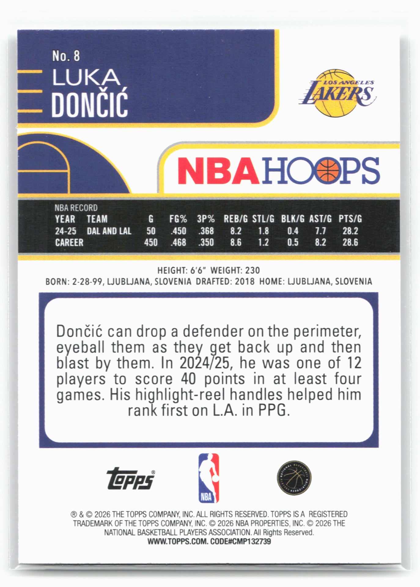 2025-26 Hoops #8 Luka Dončić 29349