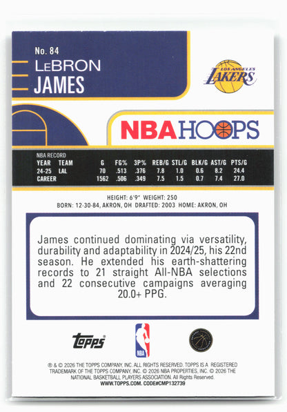 2025-26 Hoops #84 LeBron James 29351