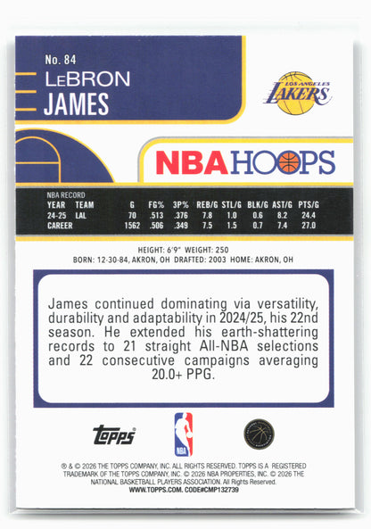 2025-26 Hoops #84 LeBron James 29352