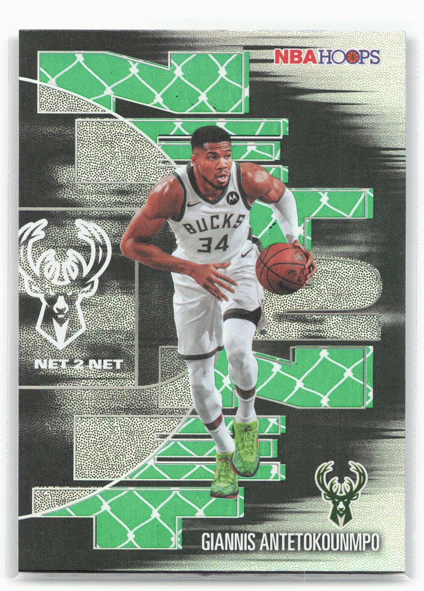 2025-26 Hoops #NTN-2 Giannis Antetokounmpo Net 2 Net Green Hoops 29366