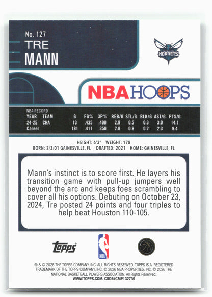 2025-26 Hoops #127 Tre Mann Green Hoops 29367