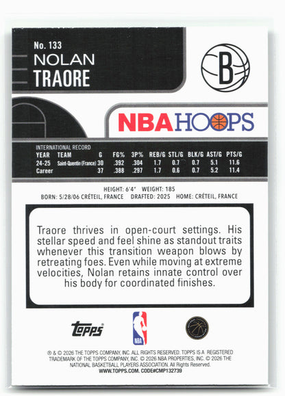 2025-26 Hoops #133 Nolan Traore Green Hoops 29368