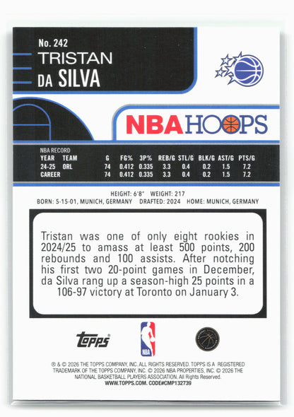 2025-26 Hoops #242 Tristan da Silva Green Hoops 29371