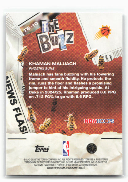 2025-26 Hoops #TB-10 Khaman Maluach The Buzz Light Burst