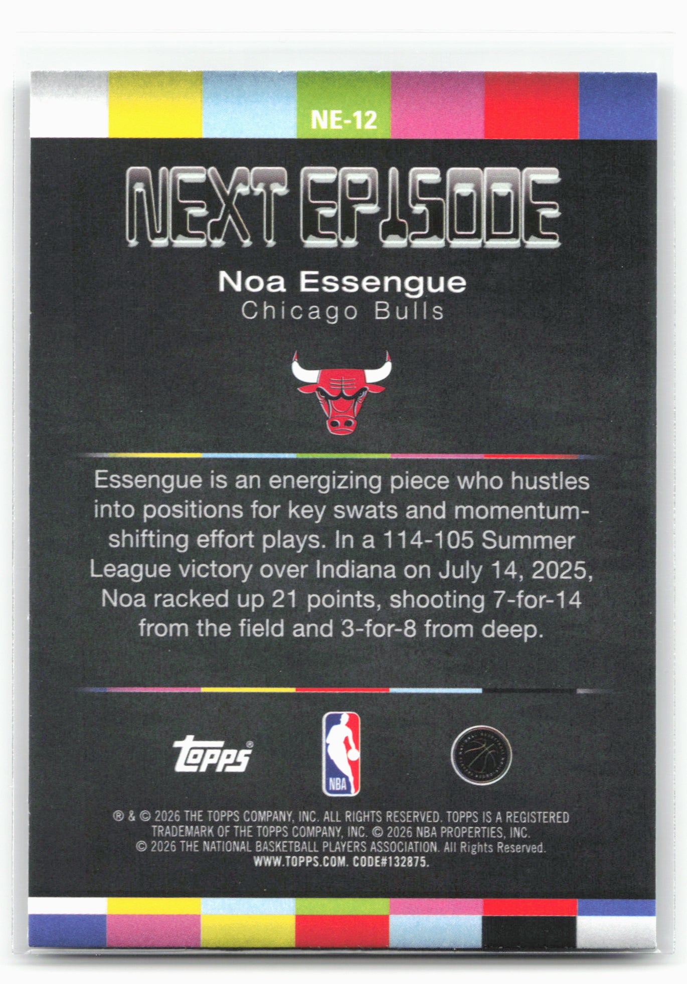 2025-26 Hoops #NE-12 Noa Essengue Next Episode