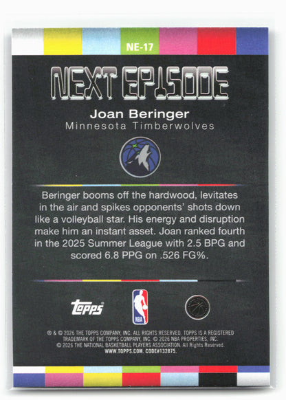 2025-26 Hoops #NE-17 Joan Beringer Next Episode