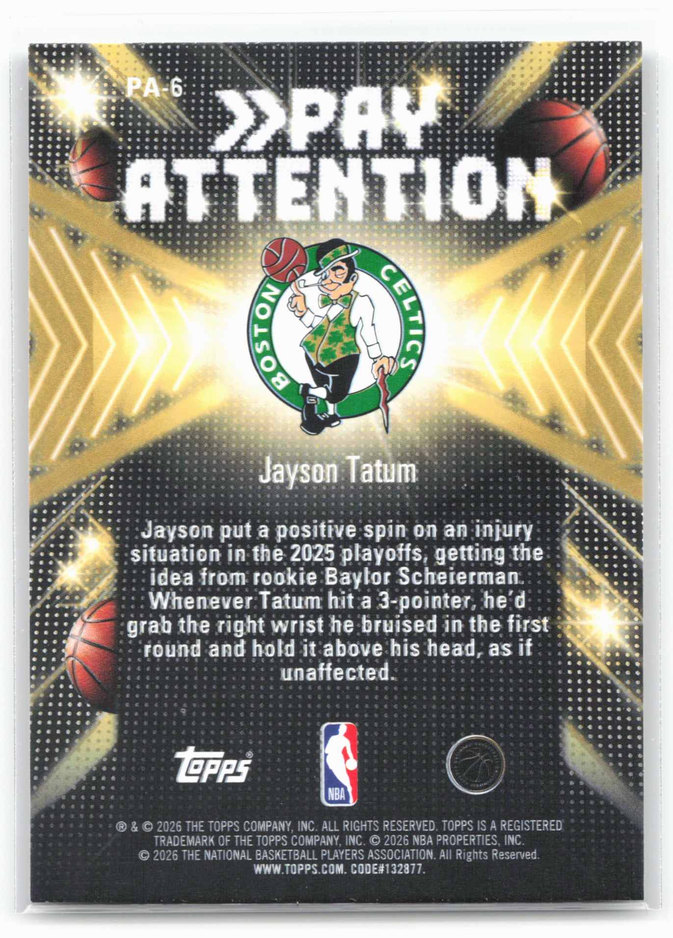 2025-26 Hoops #PA-6 Jayson Tatum Pay Attention