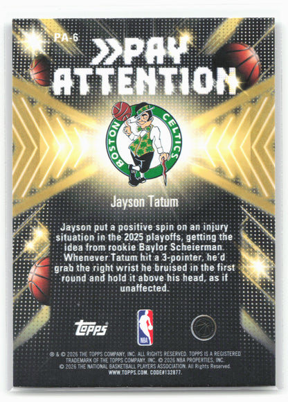 2025-26 Hoops #PA-6 Jayson Tatum Pay Attention